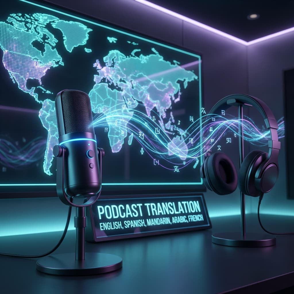 Podcast Translation Studio Illustration